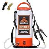 PetraTools HD2000-S 2 Gallon Battery Powered Garden Sprayer, 2 Hour Runtime | Weed Sprayer w/ 4 Ft Hose, Extendable Wand, 2 Nozzles - For Lawn Care, Weed &amp; Pest Control, Fertilizing - Up to 20 ft Reach