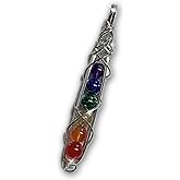 Natural Chakra Healing Necklace 7 Crystal Pendant Energy Balancing Reiki Wire Wrapped