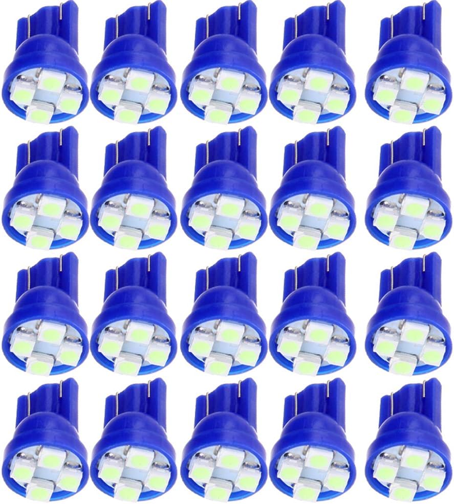 Frontl T10 LED Dash Light Bulbs Ice Blue 4-3528-SMD LED Bulbs 194 168 LED Light Bulbs Instrument Panel Gauge Cluster Indicator Lights,20Pack