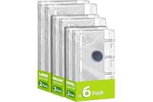 VACKFOX Travel Vacuum Storage Bags,6 Pack Carry-On Size for Luggage and Suitcase,Vacuum for Bags Storage,Space Saver for Clot