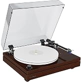 Fluance RT87 Reference High Fidelity Turntable Vinyl Record Player, Dual Plinth Isolation, VTA Adjustable Carbon Fiber Tonearm, 2M Blue Cartridge, Acrylic Platter, Speed Control Motor (Natural Walnut)