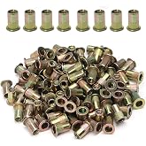 100pcs Carbon Steel SAE 3/8-16 Rivet Nuts Threaded Rivet Insert Nutsert Rivnuts Kit 3/8-16UNC