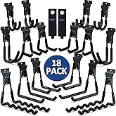 3-H Slatwall Accessories 18 Pack,Slatwall Hooks & Hangers Multi Sizes,Slat Wall Heavy Duty for Space Saving Used as Proslat Accessories with Slatwall Panel(Black)