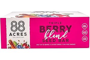 88 Acres, Triple Berry Blend Seed Bars, 1.6 Ounce, 9 Pack