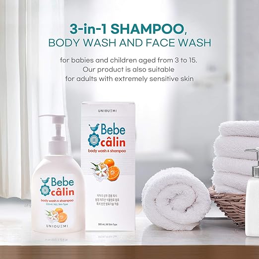 Amazon Com Bebe Calin Body Wash Shampoo 10 14 Fl Oz Champu 2 En 1 Y Gel De Lavado Corporal Para Ninos Adolescentes Adultos Champu Para Cuero Cabelludo Sensible Champu
