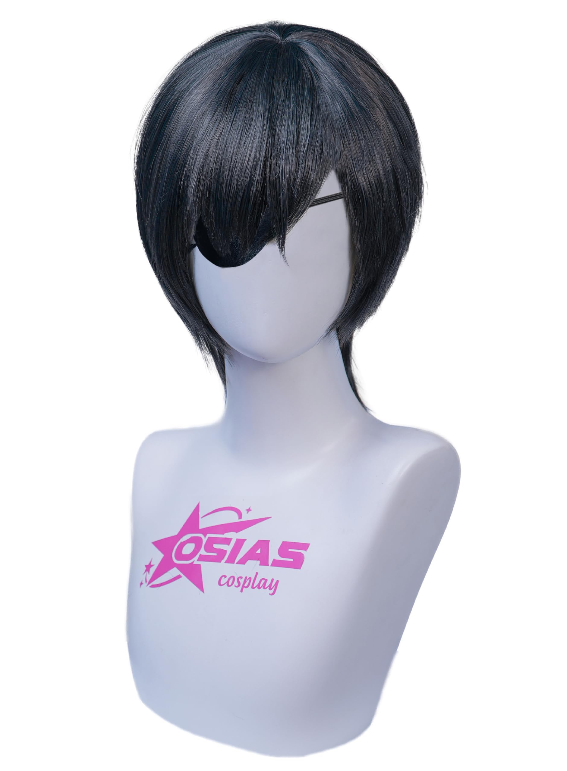 OSIAS Ciel Phantomhive Wig Short Bule Grey Synthetic Heat Resistant Hair