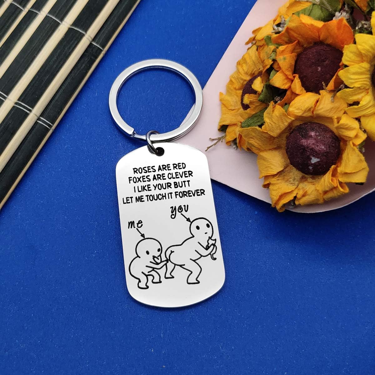 Dabihu Funny Couple Keyring Let Me Touch it Forever Keychain Funny Gift for Friends Couple Friendship Gift Valentine's Day Keyring for Boyfriend Girlfriend Christmas Birthday Present for Husband Wife - Image 4