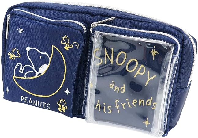 Amazon Co Jp スヌーピー 筆箱 ダブル ポケット ペンポーチ ネイビー ピーナッツ Toys