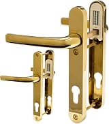 Avocet Pioneer Sprung 92mm PZ UPVC Door Handle Gold Pair Set view 2