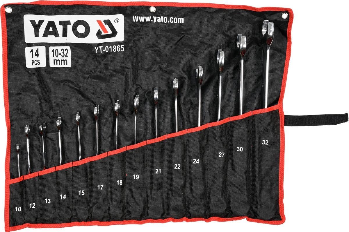 YATO Professional Twisted Combination spanners Set 14 pcs Sizes 1-32mm (YT-01865)