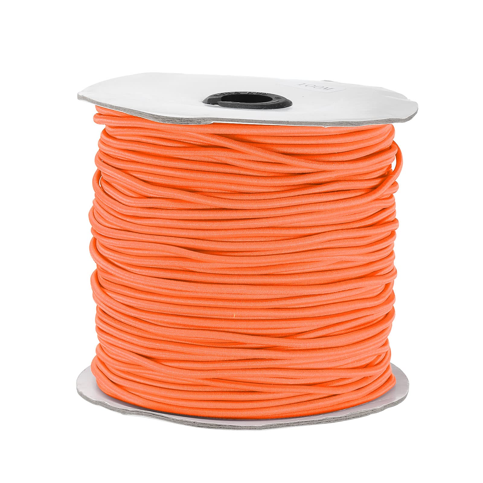PATIKIL Elastic Cord Heavy Stretch String Rope 2.5mm 109 Yards for Crafting DIY Sewing Hook Straps Camping Tie Down Strap Orange
