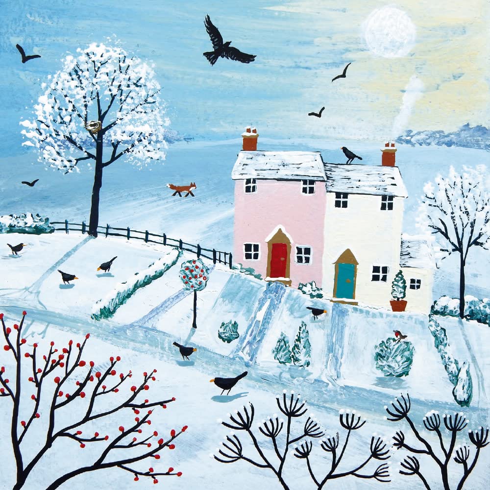 Museums & Galleries Pack of 8 Artistic Charity Christmas Cards - Winter Glory - Lovely Illustration of a Winter Scene by Jo Grundy - 8 Cards of 1 Design