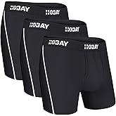 HOBAY Men's Underwear 3 Pack Breathable Mesh Boxer Briefs Open Fly