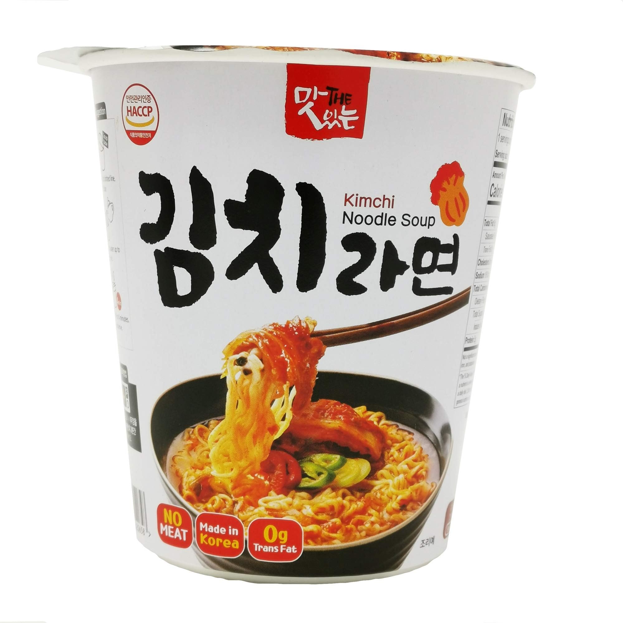 42-Cup Case Pack Korean Kimchi Ramen Noodle - 65g/cup, 0 Cholesterol, 5g Protein, Instant Soup, Gourmet Spicy, Made in Korea