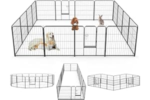SMUG Heavy-Duty Iron Dog Playpen – 16 Panels 40” Durable, Rust-Resistant Pet Fence for Indoor & Outdoor Use, Secure & Spacious Pet Play Area for Dogs, Puppies & Small Animals