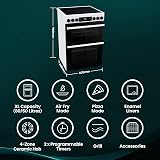 Hisense 60cm Electric Cooker Ceramic Hob White A Rated Double Oven 50L/80L view 2