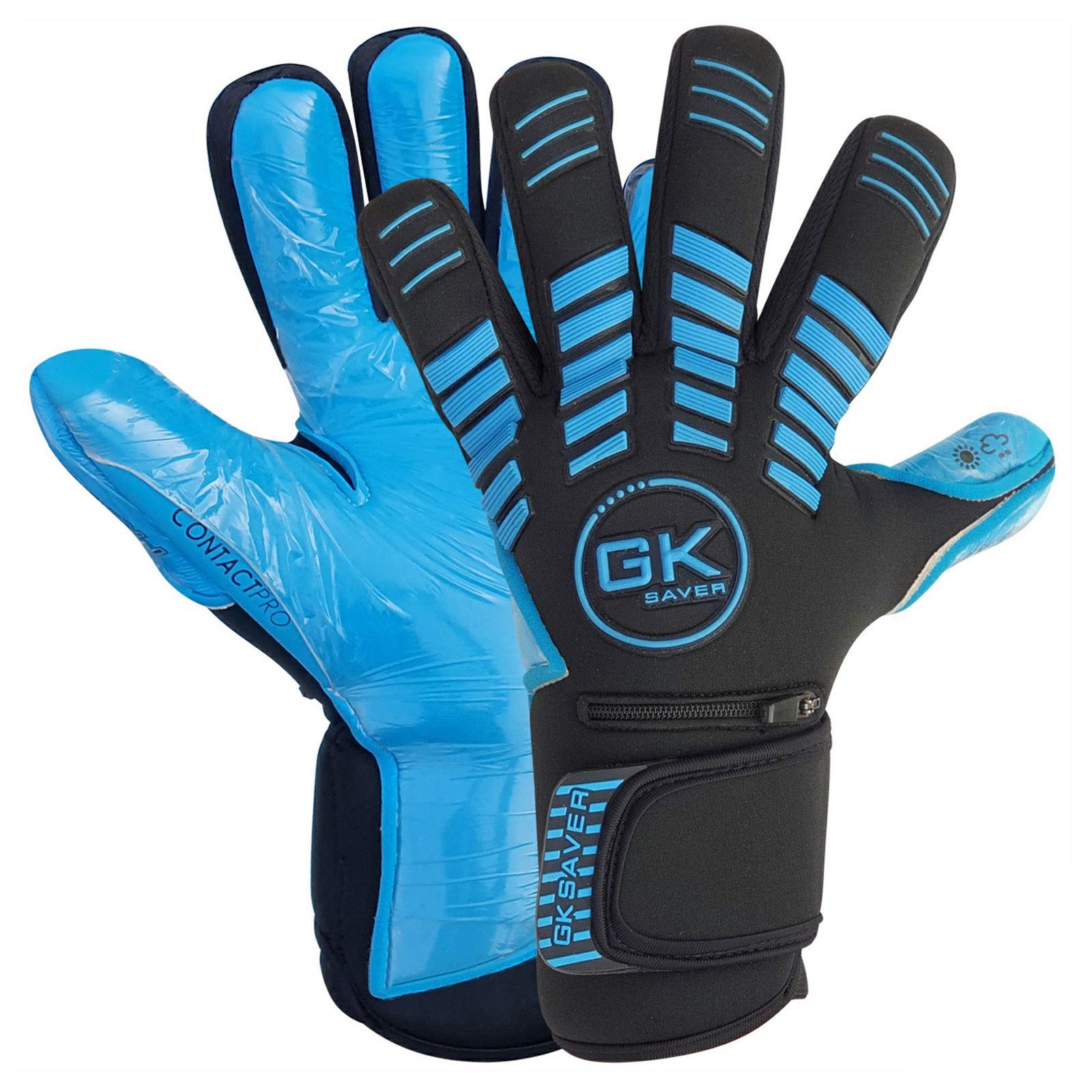 GK Saver Football Goalkeeper Gloves Protech Series Professional Size 6 to 11 Soccer GK Goalie Gloves (Protech 401 NO Savefinger, SIZE 11) (NO Savefinger, 6)