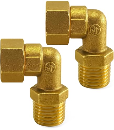 WOWOW 3/8 in. Male x 1/2 in. Female Connector Adapter, 90-Degree Brass Elbow Adapter Fitting(2 PCS) K1025X - The Home Depot