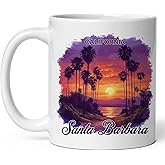 Santa Barbara California Ceramic Coffee Mug 11oz American Riviera - Tea Coffee Mug with Comfortable Grip - Unique Travel Gift Cup for Office or Home - Vibrant Long-Lasting Print ID44991