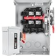 30 Amp Disconnect Switch,2 Pole Safety Switch,Non-Fusible,Indoor&Outdoor,Meeting NEMA 3R Standards,Galvanized Steel，Anti Corrosion and Rust Prevention,10-Year Warranty