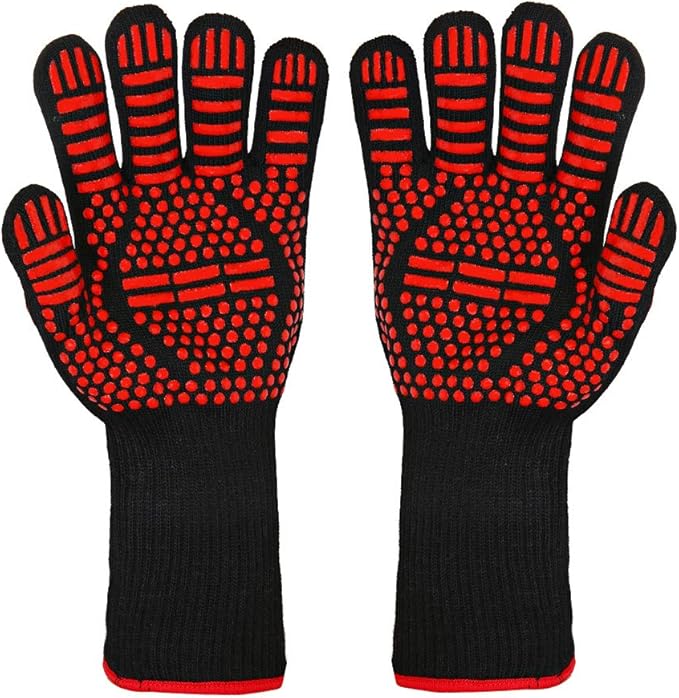 BBQ Gloves, 1472°F Extreme Heat/Fire Resistant Oven Gloves