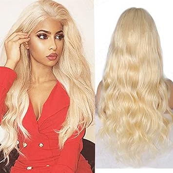 Perruque De Cheveux Humains Bresiliens Vierges 7a Couleur 613 Blond Sans Colle Cheveux Longs Ondules Avec Cheveux De Bebe Pour Femme Blanche 40 6 Cm Amazon Fr Beaute Et Parfum