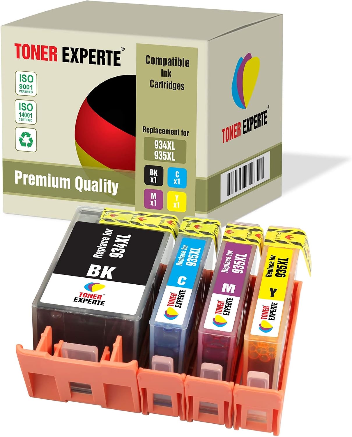 TONER EXPERTE 4-Pack Compatible Ink Cartridges for HP OfficeJet 6812, 6815, 6820 & Pro 6220, 6230, 6830, 6835 (Black, Cyan