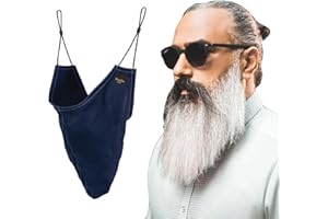 Kenllas 100% Mulberry-silk Beard Bandana - Large Adjustable Beard Bonnet for Men