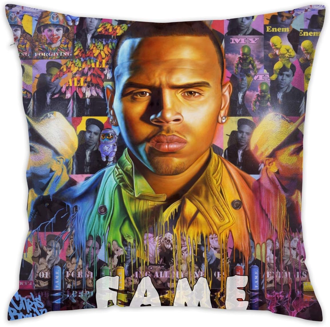 Amazon Com Kina D Wilson Chris Brown Pillowcase Sofa Throw Pillow