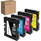 Hallosun SG500 SG1000 Sublimation Ink Cartridge with Latest Upgraded Chip No AB Version Compatible with Sawgrass Virtuoso SG500 SG1000 Printer Pack of 4 (BK/C/M/Y)