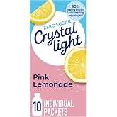 Crystal Light Drink Mix, 10 Packets Pink Lemonade, 1.3 oz | for Convenient On-the-Go Flavorful Hydration Zero Sugar Gluten Free, No Artificial Flavors
