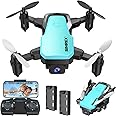 SIMREX X300C Mini Drone with Camera 720P HD FPV, RC Quadcopter Foldable Drone, Drone With Altitude Hold, 3D Flip, Headless Mode, Gravity Control and 2 Batteries, Gifts for Kids, Adults, Beginner, Blue