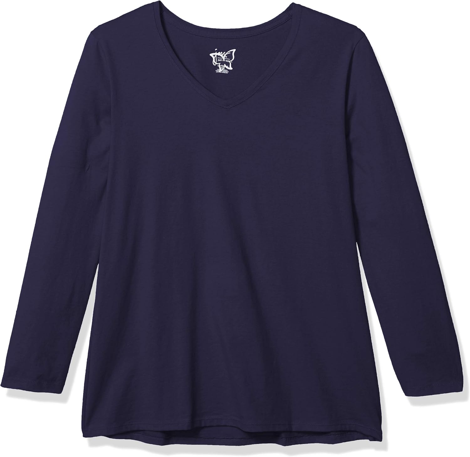 JUST MY SIZE Women's Plus Size Vneck Long Sleeve Tee at  Women’s Clothing store