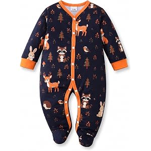MAISON LOVIN Baby Boy Clothes Baby Boy Outfits Footed Romper Snap Animal Print Preemie Newborn 0 3 6 12 Months