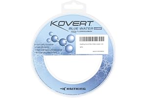 KastKing Kovert Blue Water 100% Fluorocarbon Fishing Line, Clear Fishing Leader, Extreme Clarity, Fast Sinking, Shock Resistant, Ultra-Low Visibility, Invisible Underwater, High Abrasion Resistance
