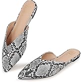 Hawkwell Women's Backless Slip on Slides Loafer Shoes Flats Comfortable Pointed Toe Mules