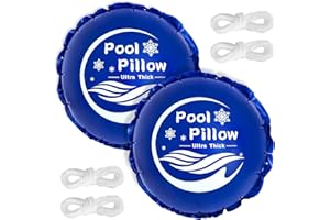 ranwin 2Pack-4 x 4FT Pool Pillows for Above Ground Pools, 0.4mm Thicker PVC Winterize Pool Closing Kit, Durable Pool Cover Air Pillow Kit for Winter to Support Covers, Rope Included
