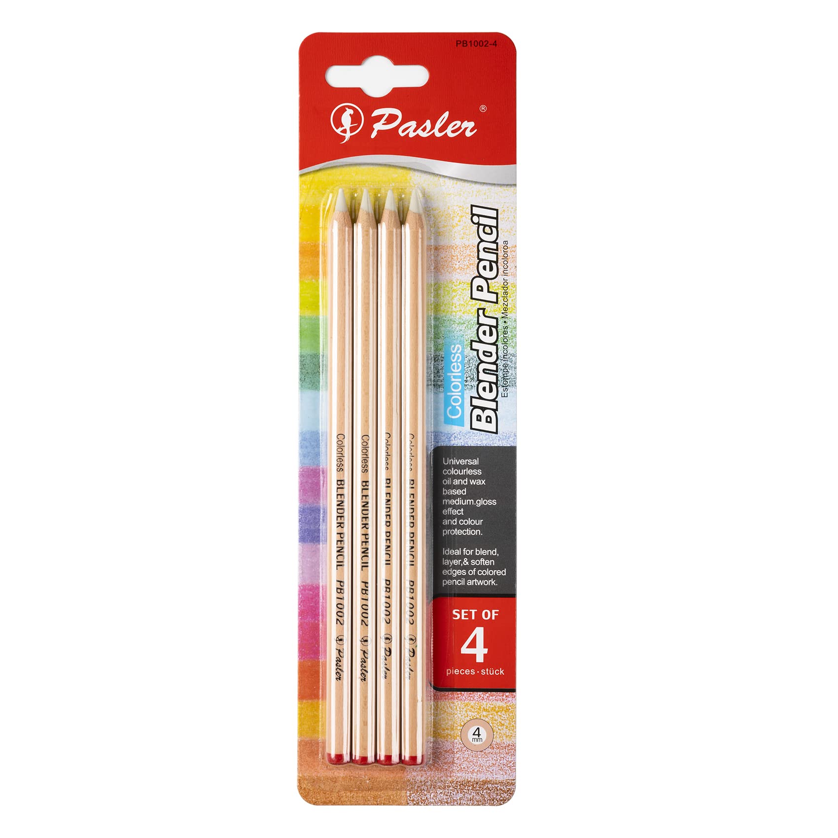 Pasler Colorless Blender Pencils - Professional Blender Pencil for blend,layer & soften edges of colored pencil artwork (Set of 4 count)