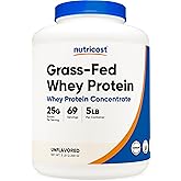 Nutricost Grass-Fed Whey Protein Concentrate (Unflavored) 5LBS - Undenatured, Non-GMO, Gluten Free