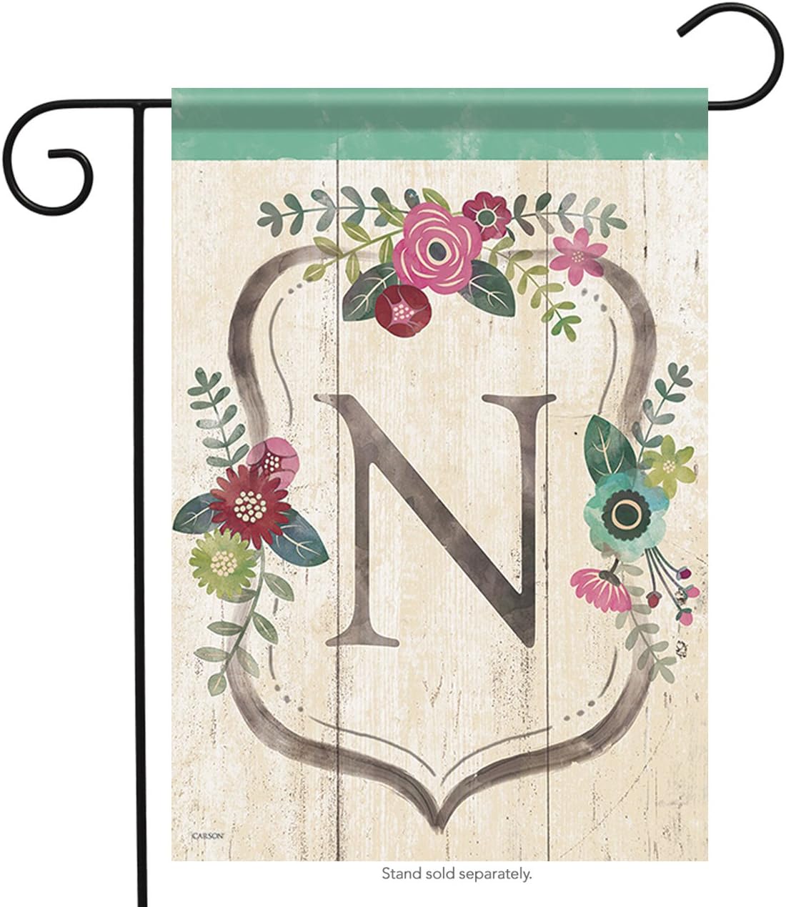Carson Garden Flag - Classic Floral Monogram N