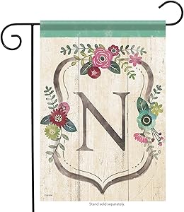 Carson Garden Flag - Classic Floral Monogram N