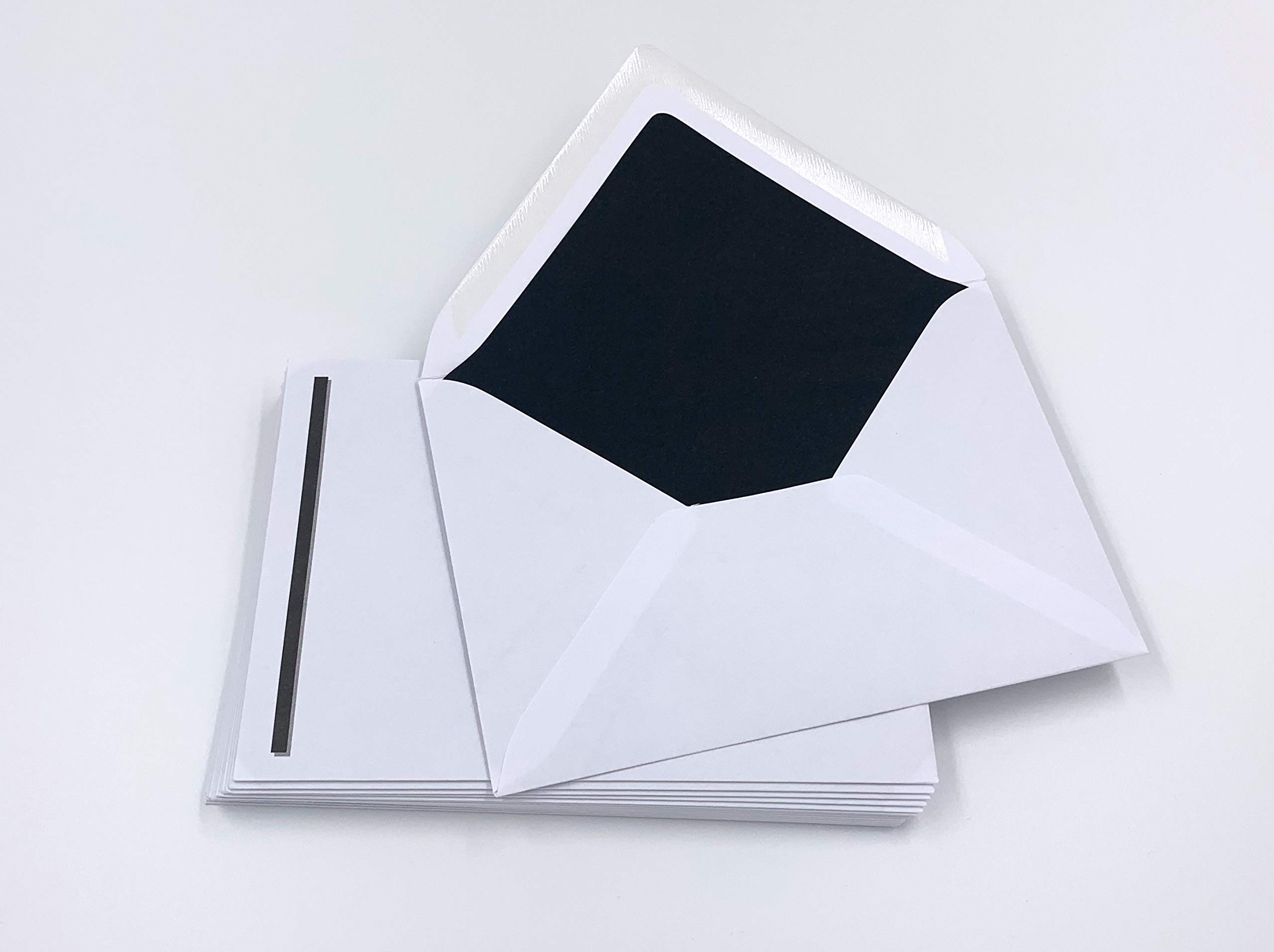 25 Mourning Envelopes with Black Silk Lining and Black Bar, Size: 189 x 120 mm, 100 g/m2