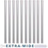 10 Pack Boba Straws In Stainless Steel - Reusable Metal Straws Best For Drinking Bubble/Boba Tea, Smoothies, Shakes - Extra Wide 0.5’’ And 8.5” Long - Comes With Cotton Storage Bag And Cleaning Rod