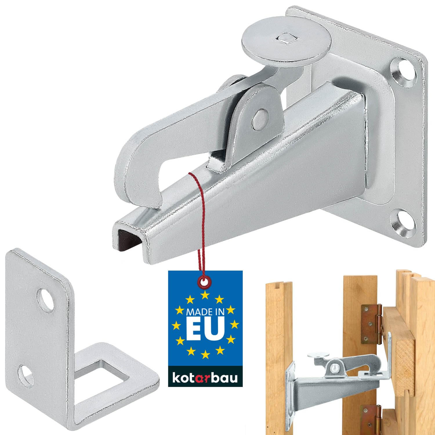 KOTARBAU Door Stopper Wall Mounted Door Stop Gold Silver Door Stop Lock Bracket Steel Robust Solid - Silver