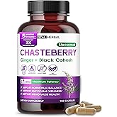 VITAL HERBAL Liposomal Chasteberry with Ginger & Black Cohosh – Supports Hormone Balance, Emotional Wellness & Menopause Health – 150 Capsules