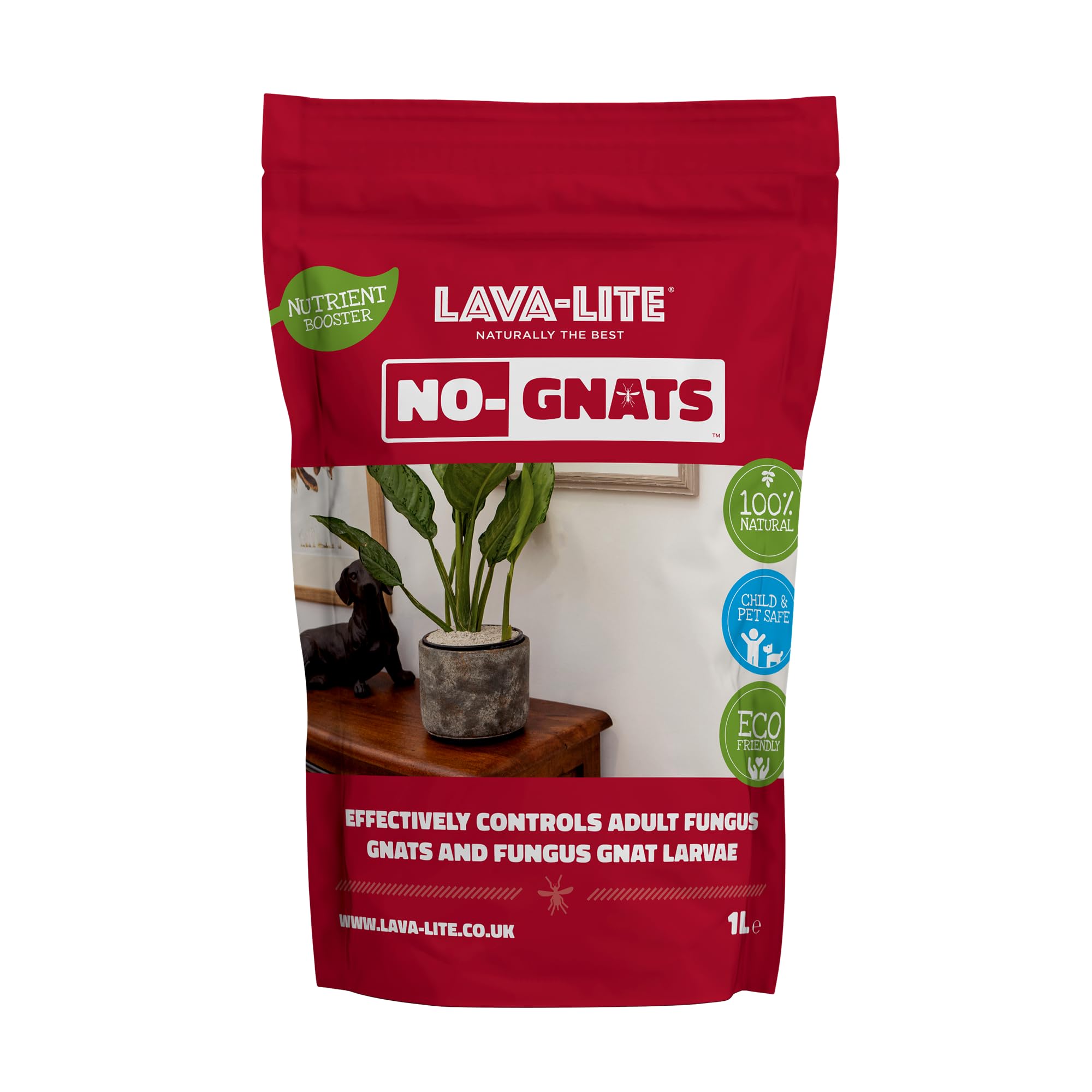 Lava-Lite No Gnats - Original Natural Fungus Gnat Killer for Houseplants,Soil &Compost] Child & Pet Safe]Cost Effective, Chemical Free Pest Control.