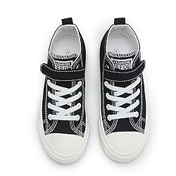 Fefoe Toddler Boys Black Canvas Walking Shoes Kids