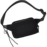 YDF Large Fanny Pack for Men & Women, 2L Waterproof Nylon Waist Bag with Extender Strap, Crossbody Hip Bum Bag with 4 Card Slots for Travel Hiking Running (Black)