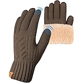 ARFNKIM Thermal Winter Gloves-Fleece Lining Touch Screen Knit Stretchy Warm Gloves for Running Cycling Riding- Men Women