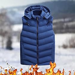 QWENTMTNTY Mens Outerwear Puffer Vests Casual